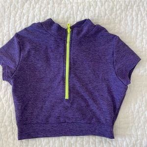 NWOT bombshell sportswear zip top small purple